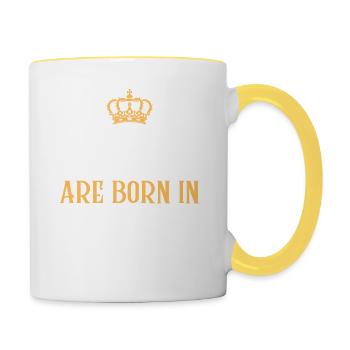 Kings are born in May - Contrasting Mug - white/yellow - Right