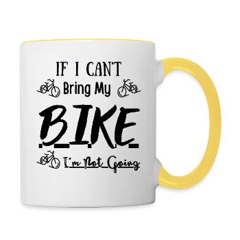 If I Can't Bring My Bike I'm Not Going Baby - Contrasting Mug - white/yellow - Right