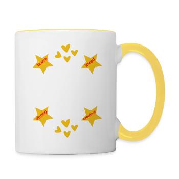 Lehrer Valentinstag Positive Affirmationen - Tasse zweifarbig - Weiß/Gelb - Rechts