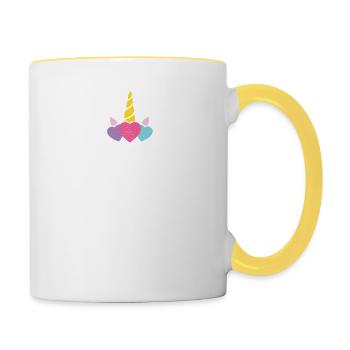 Papacorn Papa Einhorn Liebhaber Vatertag Einhorn - Tasse zweifarbig - Weiß/Gelb - Rechts