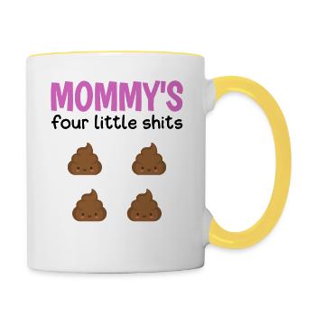 Lustiges Muttertag Geschenk zum Personalisieren - Tasse zweifarbig - Weiß/Gelb - Rechts