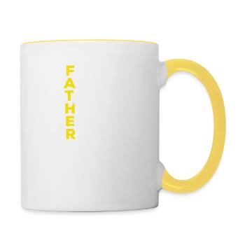 Vatertag Männer Tochter Sohn Frau Ehemann Papa Opa - Tasse zweifarbig - Weiß/Gelb - Rechts