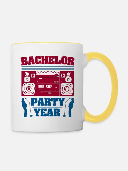 JUNGGESELLENABSCHIED JAHR - Tasse zweifarbig - Weiß/Gelb