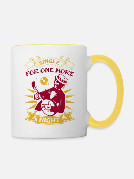 SINGLE FÜR EINE WEITERE NACHT - Tasse zweifarbig - Weiß/Gelb
