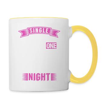 SINGLE POUR UNE NUIT DE PLUS 2 - Mug contrasté - blanc/jaune - Droite