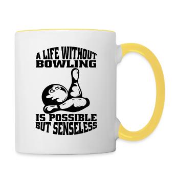 Bowling Kegelverein Bowlingverein Bowler Kegeln - Mug contrasté - blanc/jaune - Droite