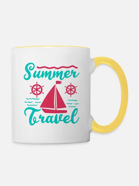 SOMMERREISEN - Tasse zweifarbig - Weiß/Gelb