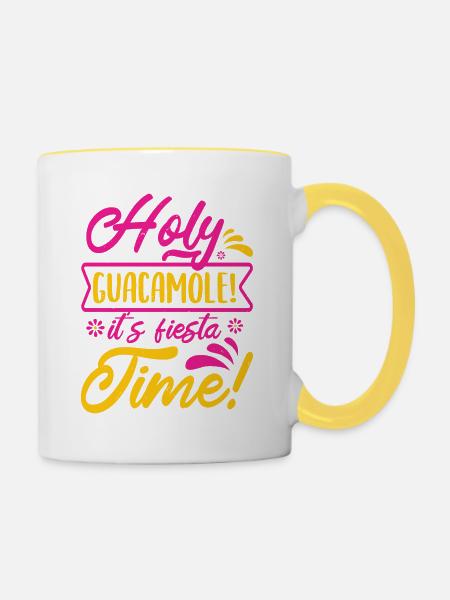 HEILIGE GUACAMOLE-ZEIT - Tasse zweifarbig - Weiß/Gelb