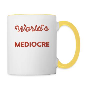 Der mittelmäßigste Dad der Welt Lustiger Daddy - Tasse zweifarbig - Weiß/Gelb - Rechts