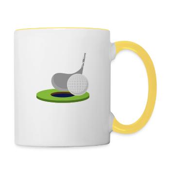 Funny CEO Playing Miniature Gold Sarcastic Humor - Contrasting Mug - white/yellow - Right