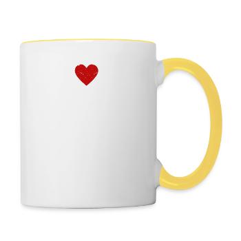 J’aime mon papa drôle meilleur papa amant - Mug contrasté - blanc/jaune - Droite