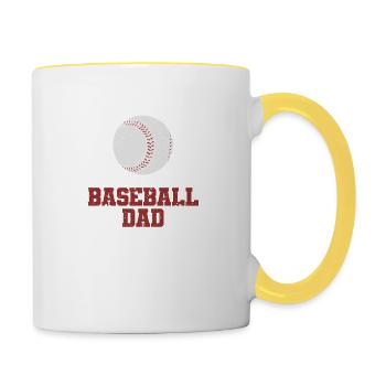 Baseball Dad USA Drapeau américain Fête des pères - Mug contrasté - blanc/jaune - Droite