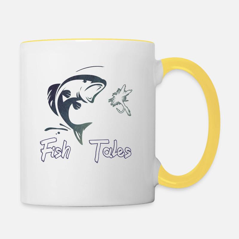 Angling - Contrasting Mug - white/yellow