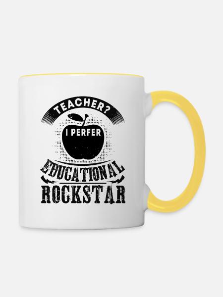 LEHRER I PERFER PÄDAGOGISCH - Tasse zweifarbig - Weiß/Gelb