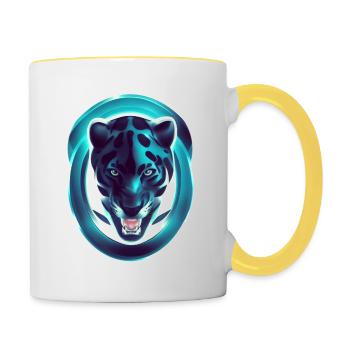 Panther - Felin - Wildnis - Tasse zweifarbig - Weiß/Gelb - Rechts