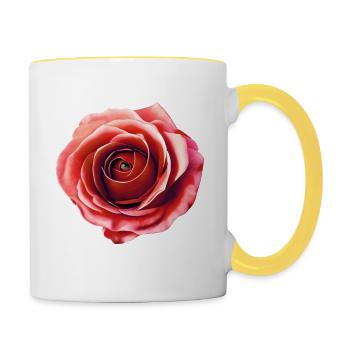 Rose - The eye of the beholder - surreal - dream - Contrasting Mug - white/yellow - Right