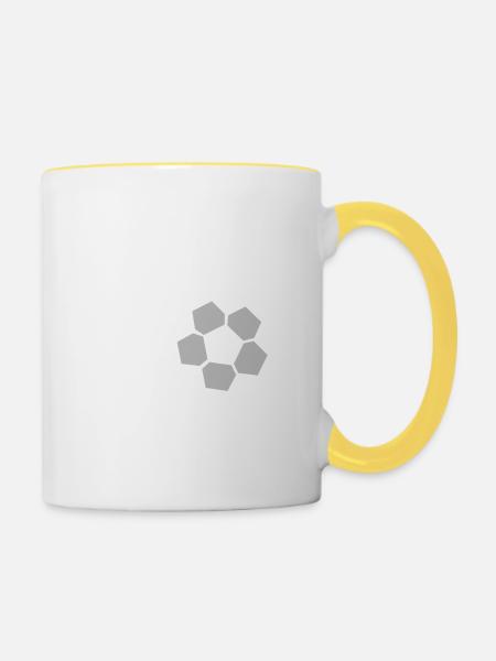 Fußball Fußballerin Fußballdesign Fußballspielerin - Tasse zweifarbig - Weiß/Gelb