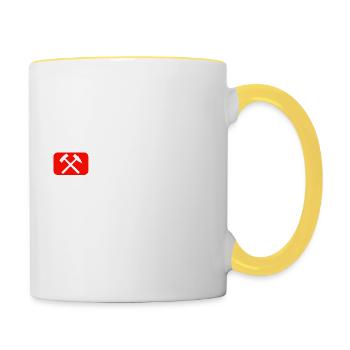 Erzgebirge Bergbau - Tasse zweifarbig - Weiß/Gelb - Rechts