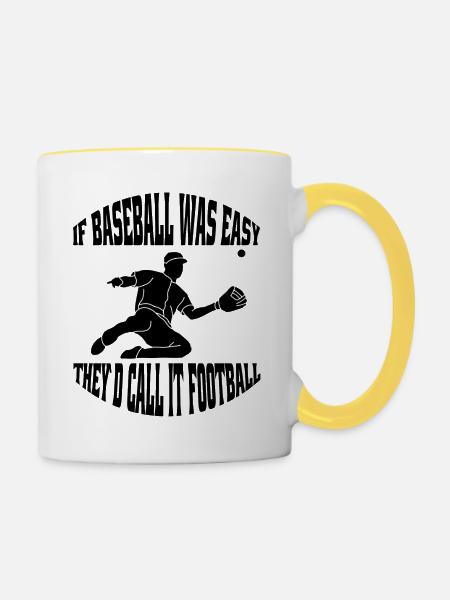 Baseball Baseballspieler Baseballteam Baseballer - Tasse zweifarbig - Weiß/Gelb