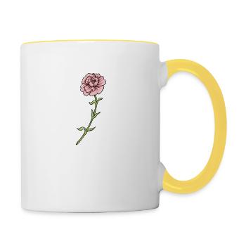 Fleurs Œillet Heartbeat - Mug contrasté - blanc/jaune - Droite