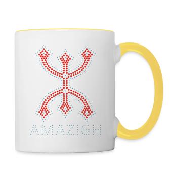 AMAZIGH SYMBOLE BERBERE Z IMAZIGHEN BIJOU KABYLE - Mug contrasté - blanc/jaune - Droite