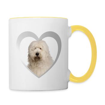 Bobtail Heart - J’aime Bobtail - Mug contrasté - blanc/jaune - Droite
