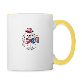 Let the Shenanigans start happy - Contrasting Mug - white/yellow - Right
