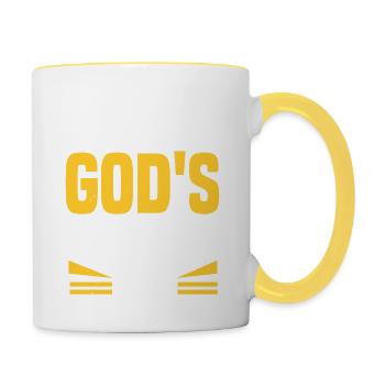 WIR LEBEN IN GOTTES VERGNÜGUNGSPARK - Tasse zweifarbig - Weiß/Gelb - Rechts