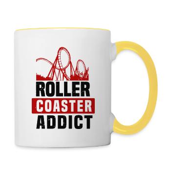 ACCRO AUX MONTAGNES RUSSES - Mug contrasté - blanc/jaune - Droite