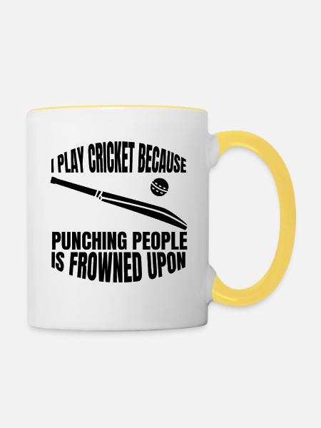 Kricketteam Kricketmannschaft Cricket Kricket - Tasse zweifarbig - Weiß/Gelb