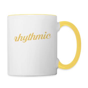easily distracted by rhythmic drums Design - Contrasting Mug - white/yellow - Right