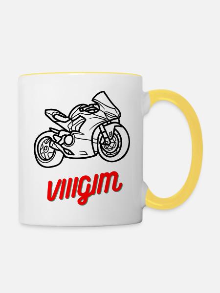 Sportlerin - Tasse zweifarbig - Weiß/Gelb