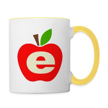 90s Rave Red Apple UK 1990s Old School Raver - Contrasting Mug - white/yellow - Right