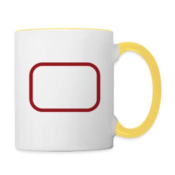 Lustiges Feuerwehr Hydrant - Tasse zweifarbig - Weiß/Gelb - Rechts