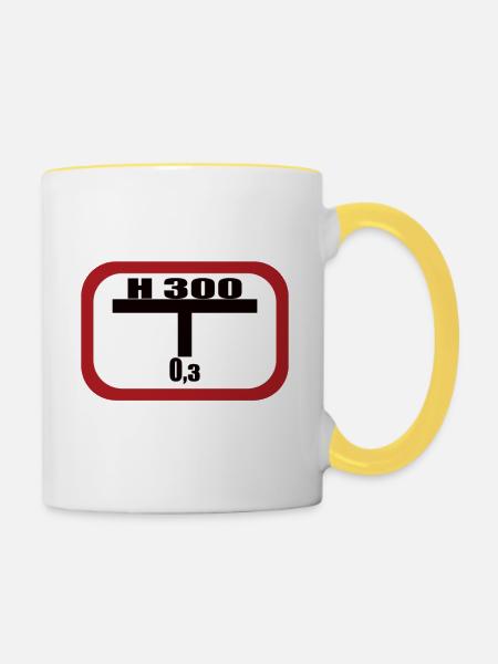 Lustiges Feuerwehr Hydrant - Tasse zweifarbig - Weiß/Gelb