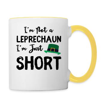 I'm Not a Leprechaun I'm Just Short, st patricks - Contrasting Mug - white/yellow - Right