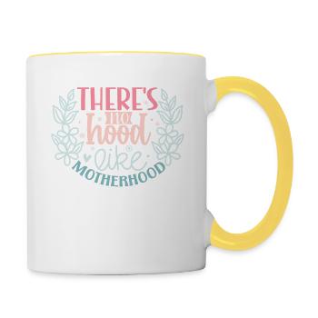 Sweet Mothers Day - Theres no Hood like Motherhood - Mug contrasté - blanc/jaune - Droite