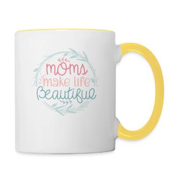 Ma mère rend la vie belle - Sweet Mother - Mug contrasté - blanc/jaune - Droite