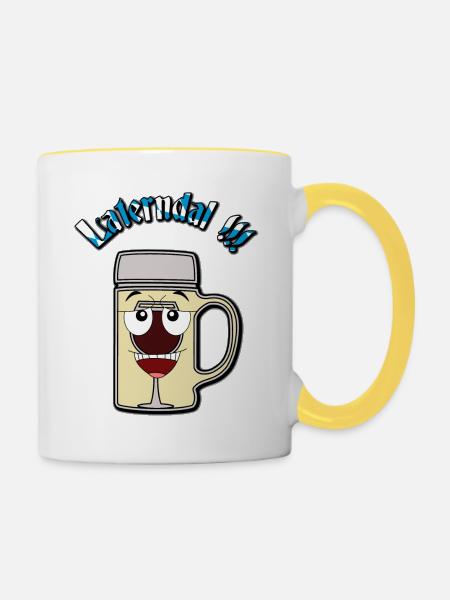 Laternenmaß / Laterne / Laterndal V2 - Tasse zweifarbig - Weiß/Gelb