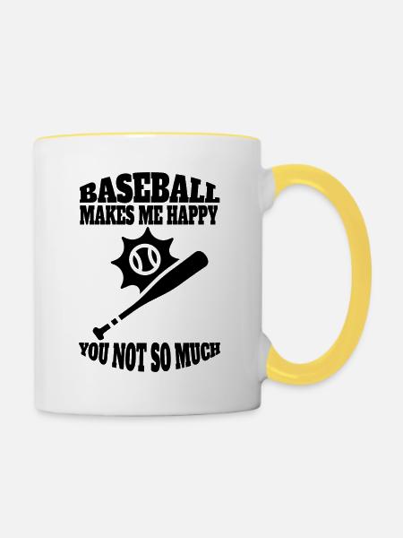 Baseball Baseballspieler Baseballteam Baseballer - Tasse zweifarbig - Weiß/Gelb