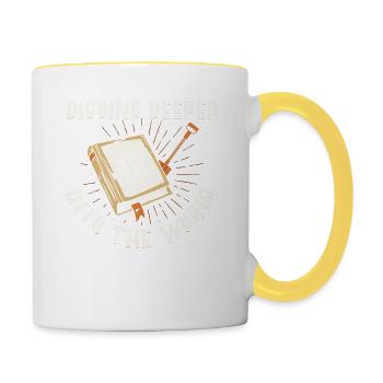 Pénétrer plus profondément dans la Sainte Parole étude biblique - Mug contrasté - blanc/jaune - Droite
