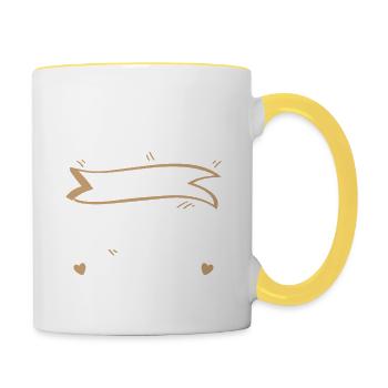 Happy Birthday for Jesus and me more religious - Contrasting Mug - white/yellow - Right