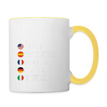 La paix dans le monde - Mug contrasté - blanc/jaune - Droite