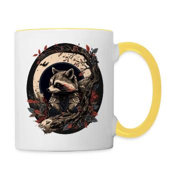 Baka Racoon 6 - Contrasting Mug - white/yellow - Right