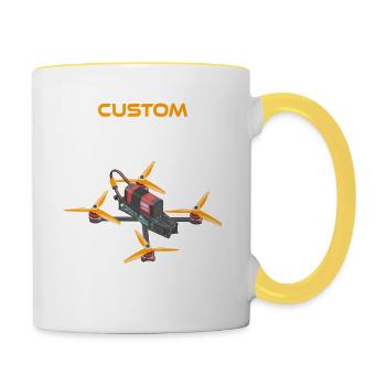 Pilote de drone personnalisé - Mug contrasté - blanc/jaune - Droite