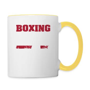 Retro American Boxing Apparel US Flag Boxer - Tasse zweifarbig - Weiß/Gelb - Rechts