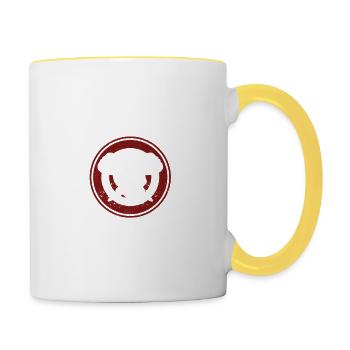 Les fléchettes patriotiques lancent le drapeau américain - Mug contrasté - blanc/jaune - Droite