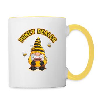 Marchand de miel Apiculteur Abeilles Abeilles mellifères Apiculture - Mug contrasté - blanc/jaune - Droite