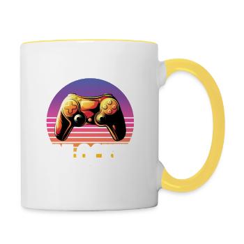Level 30 Unlocked 30. Geburtstag Gamer - Tasse zweifarbig - Weiß/Gelb - Rechts