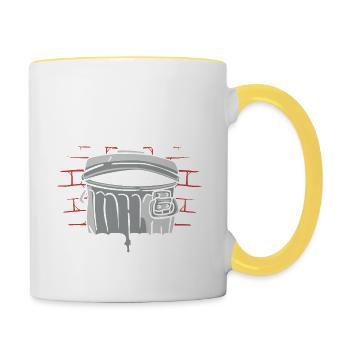 I condemn you tacitly for - Contrasting Mug - white/yellow - Right